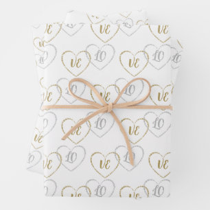 Hoja De Papel De Regalo Monogramas bodas, Encantamientos del Corazón Plate