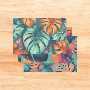 Hoja De Papel De Regalo Monstera Paleta Verde Tropical Sale Verano
