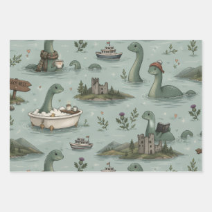 Hoja De Papel De Regalo Monstruo del Lago Ness