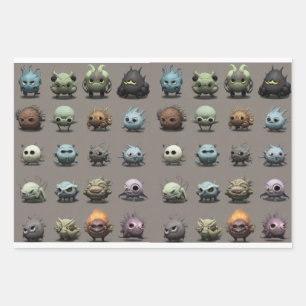 Hoja De Papel De Regalo Monstruos extranjeros divertidos