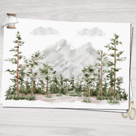 Hoja De Papel De Regalo Montaña y bosque de acuarela