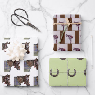 Hoja De Papel De Regalo montura de caballo herradura
