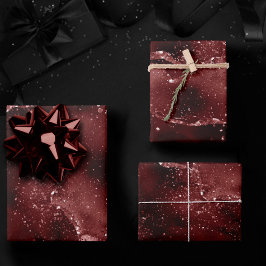 Hoja De Papel De Regalo Moody Agate | Henna Blood Red Garnet Jewel Tone