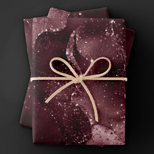Hoja De Papel De Regalo Moody Agate   Wine Bordeaux Sangria Merlot Maroon