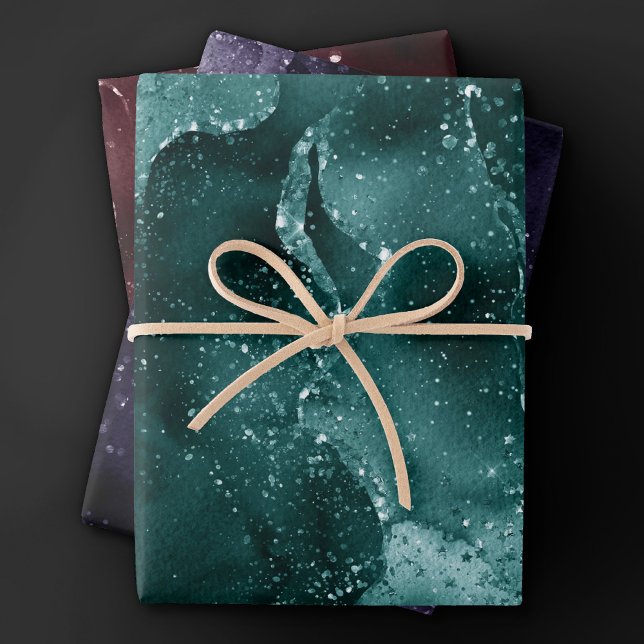 Hoja De Papel De Regalo Moody Agates | Tono abstracto de joyas oscuras de  (Subido por el creador)