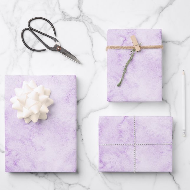 Hoja De Papel De Regalo Morado acuarela elegante (Anverso)