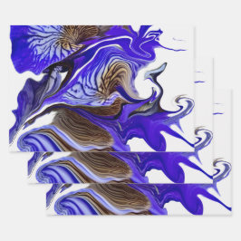 Hoja De Papel De Regalo Morado Iris Flower Swirls