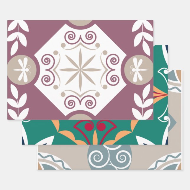 Hoja De Papel De Regalo Mosaico marroquí Patterns Dragonfly (Set)