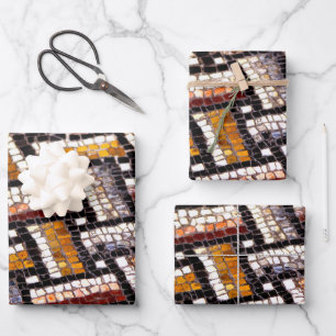 Hoja De Papel De Regalo Mosaico romano tónico de otoño