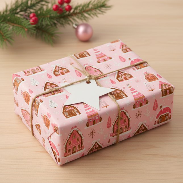 Hoja De Papel De Regalo Motif Gourmand Féérique Noël - Maison Pain d'Épice (Papier cadeau Noël Féerie Gourmande Maisons Pain d'épices)