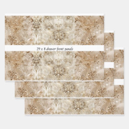Hoja De Papel De Regalo Motivo de panel de cajón decoupage Diseño beige