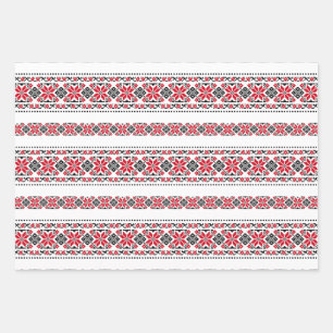 Hoja De Papel De Regalo Motivo tradicional rumano "Las estrellas"