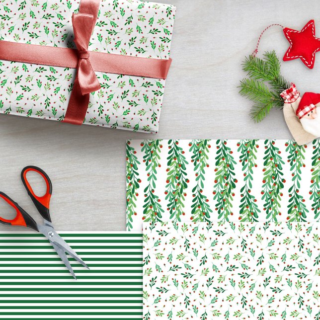 Hoja De Papel De Regalo Motivos de Navidades mixtos de pelucas verdes y ba (Subido por el creador)