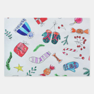 Hoja De Papel De Regalo Motivos típicos del día de los Navidades