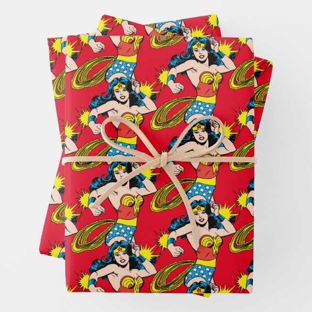 Hoja De Papel De Regalo Mujer Maravilla con esposas brillantes (In situ)