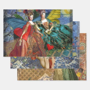 Hoja De Papel De Regalo Mujer Mariposa Caprichosa Géminis Gótica Clásica