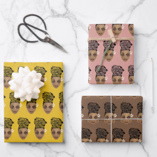 Hoja De Papel De Regalo Mujeres motivadoras negras, bollo natural