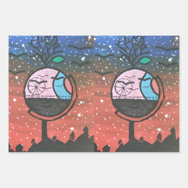 Hoja De Papel De Regalo Mundo mágico (Anverso)