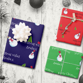 Hoja De Papel De Regalo Muñeco de Nieve de Navidad Personalizado
