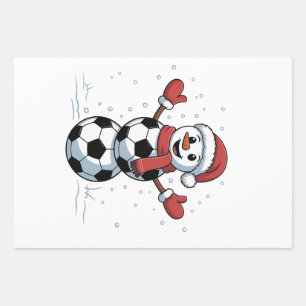 Hoja De Papel De Regalo Muñeco de nieve Fútbol Navidad Santa Béisbol Depor