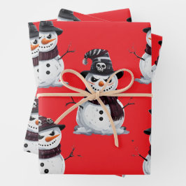Hoja De Papel De Regalo Muñeco de nieve gótico