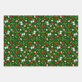 Hoja De Papel De Regalo Muñeco de nieve navideño