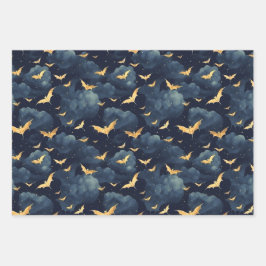 Hoja De Papel De Regalo Murciélagos dorados