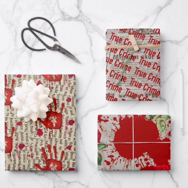 Hoja De Papel De Regalo Murder mystery crime fan cold case bloody  (Anverso)