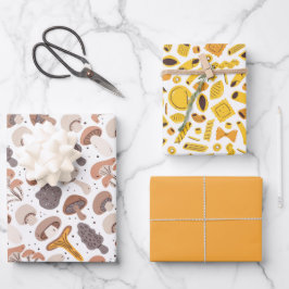 Hoja De Papel De Regalo Mushroom Pasta Groceries