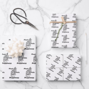 Hoja De Papel De Regalo Música Gats Felicidad - Músico Gato Enamorado