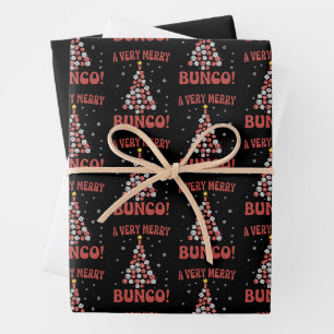 Hoja De Papel De Regalo Muy Alegre Bunco Árbol de Navidad Juego de Dados N