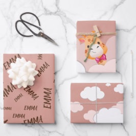 Hoja De Papel De Regalo Nacimiento acuático de la jirafa del bebé, Safari 