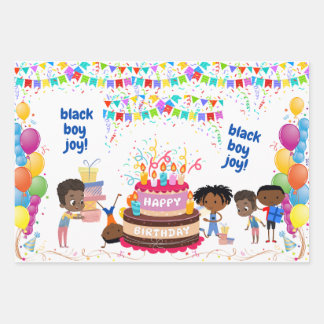 Hoja De Papel De Regalo Nacimiento de Alegría de Black Boy