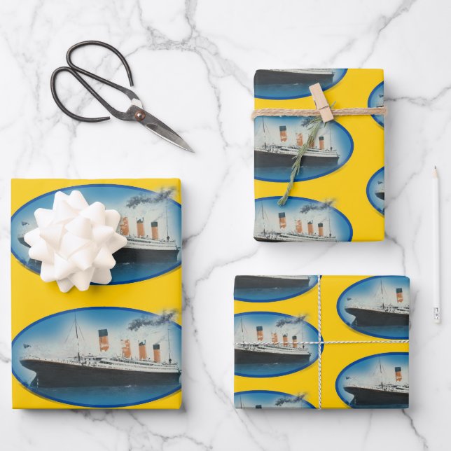 Hoja De Papel De Regalo Nacimiento Titanic Buque de la Línea de Estrella B (Anverso)