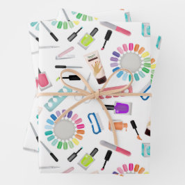 Hoja De Papel De Regalo Nails Manicure Pedicure Beauty Salon 