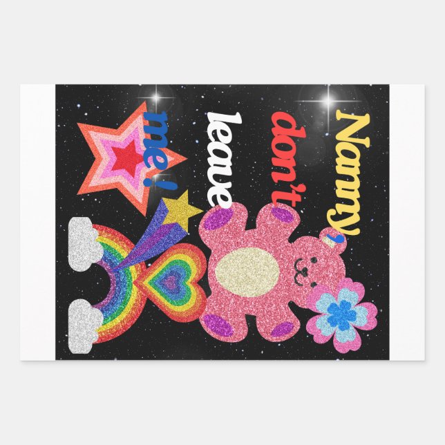 Hoja De Papel De Regalo Nanny, ¡no me dejes! (Anverso)