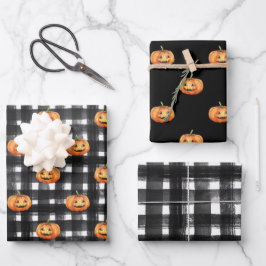 HOJA DE PAPEL DE REGALO NARANJA AGRADECIENDO A LAS PUMPKINAS CON FONDO NEG
