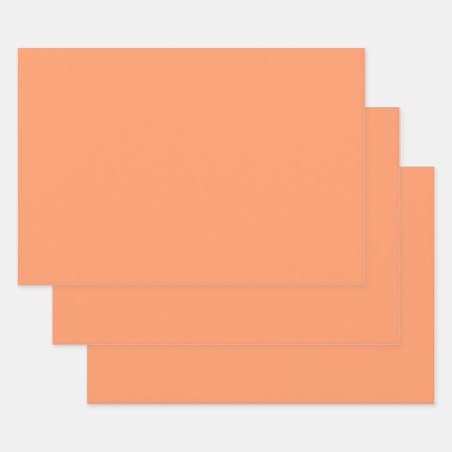 Hoja De Papel De Regalo Naranja Atómico  (color sólido)   (Set)