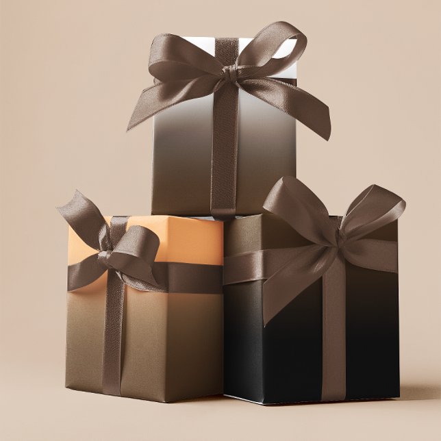 Hoja De Papel De Regalo Naranja blanco negro y mezcla de tonos marrones (White Black Orange and Brown Ombre Mix Wrapping Paper Sheets)