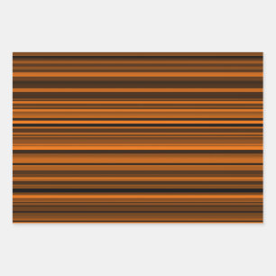Hoja De Papel De Regalo Naranja Brown Black Stripes