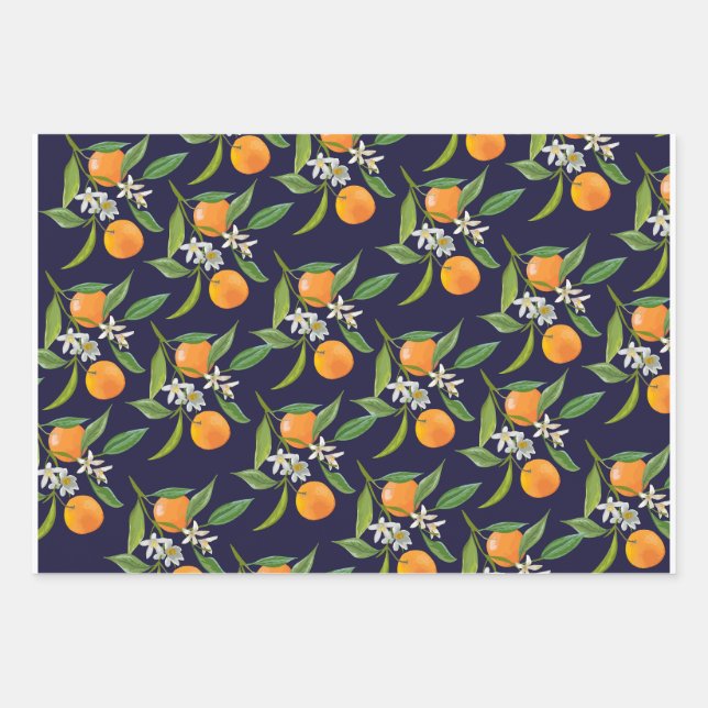 Hoja De Papel De Regalo Naranja de Florida (Anverso)