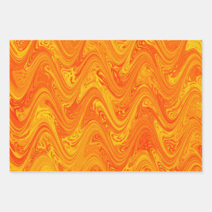 Hoja De Papel De Regalo Naranja de mareo Patrón rojo amarillo