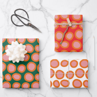 Hoja De Papel De Regalo Naranja de patrón de impresión de puntos de polka