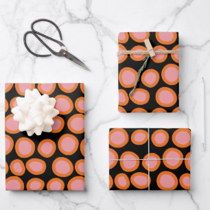 Hoja De Papel De Regalo Naranja de patrón de impresión de puntos de polka