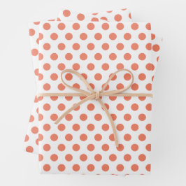 Hoja De Papel De Regalo Naranja de puntos