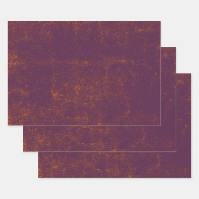 Hoja De Papel De Regalo Naranja púrpura textura cosecha cosecha rugosa (Set)