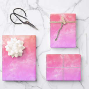 Hoja De Papel De Regalo Naranja rosa y morado