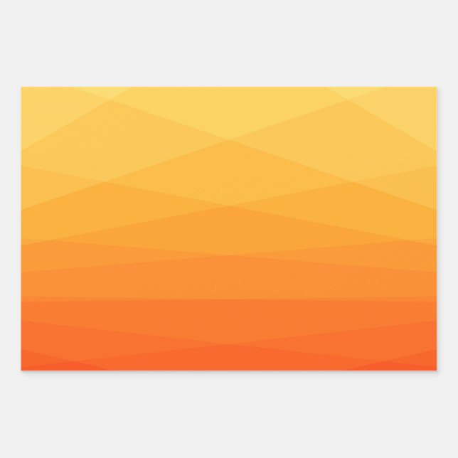 Hoja De Papel De Regalo Naranja y polígono amarillo (Anverso)