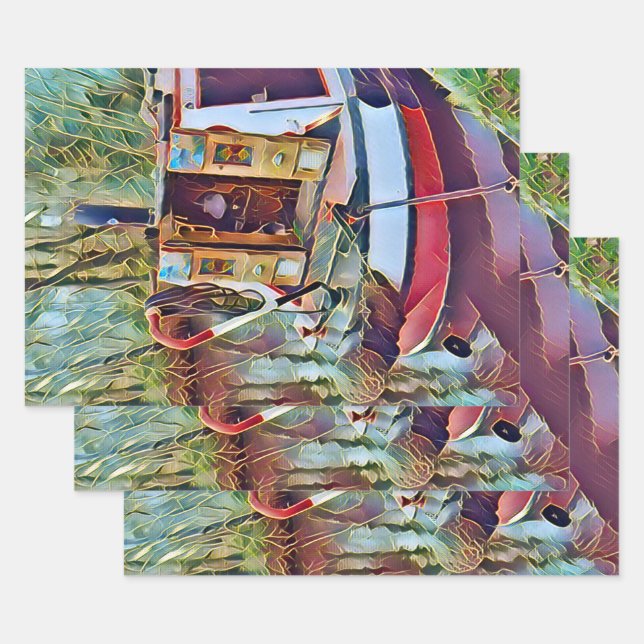 HOJA DE PAPEL DE REGALO NARROWBOATS (Set)