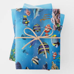 Hoja De Papel De Regalo Natación de peces tropicales
